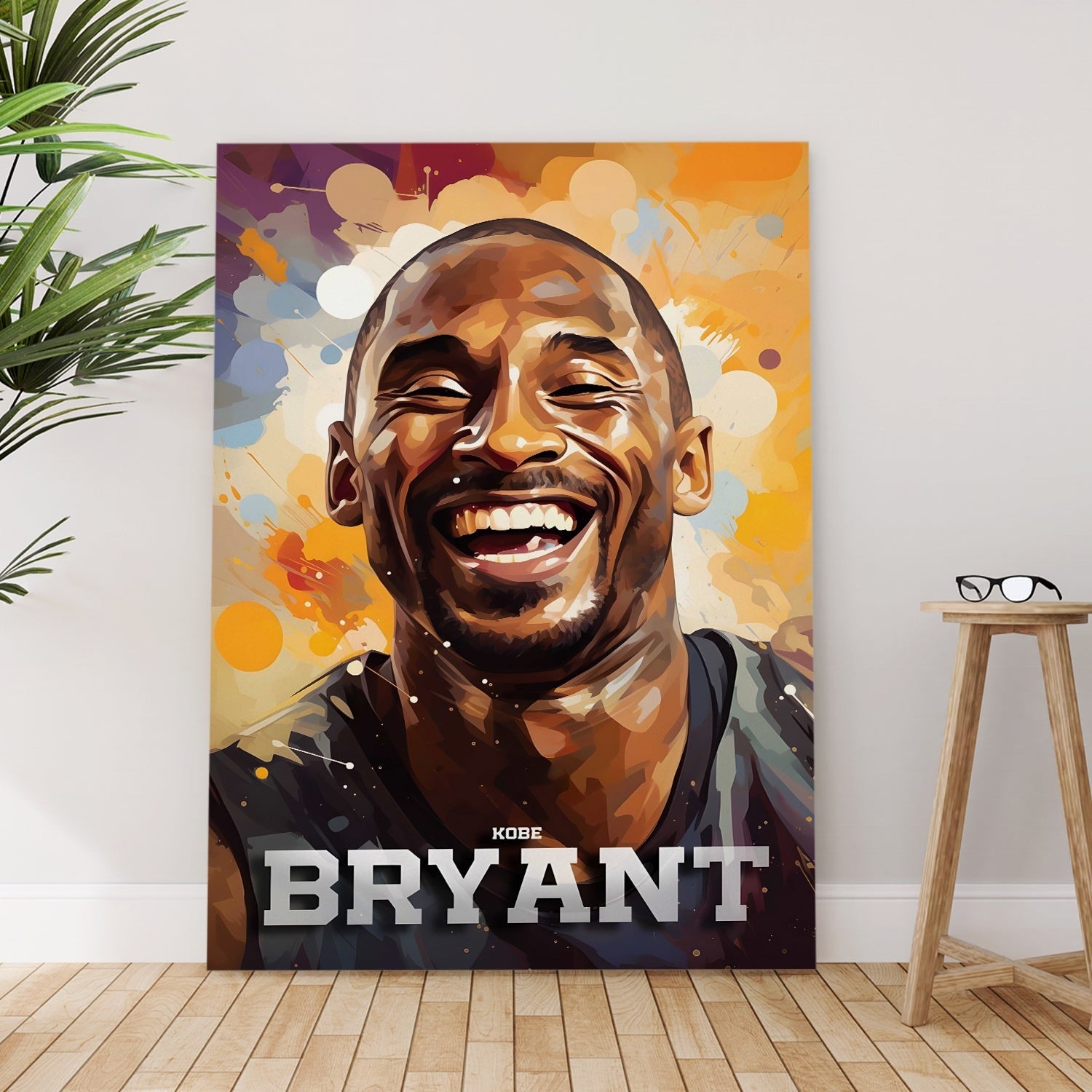 Kobe Bryant Smiling Portrait canvas wall art painting