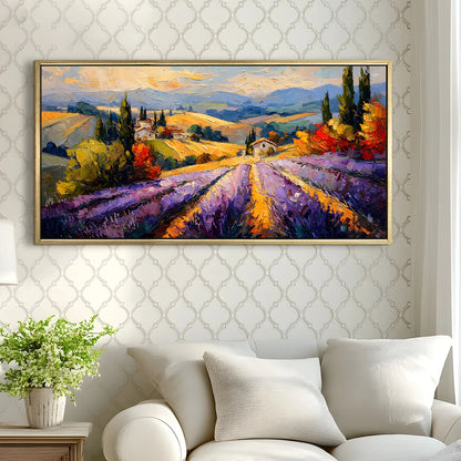 Vintage Floral Field Canvas Wall Painting For Hotel