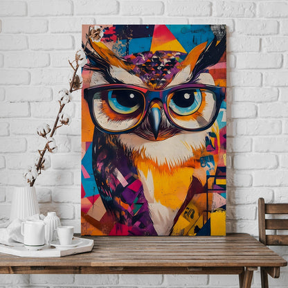 Hipster Owl canvas Wall Art Painting 