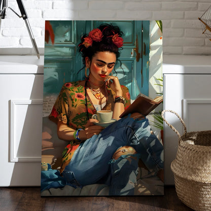 Boho Girl & Sunshine Canvas Wall Art Painting