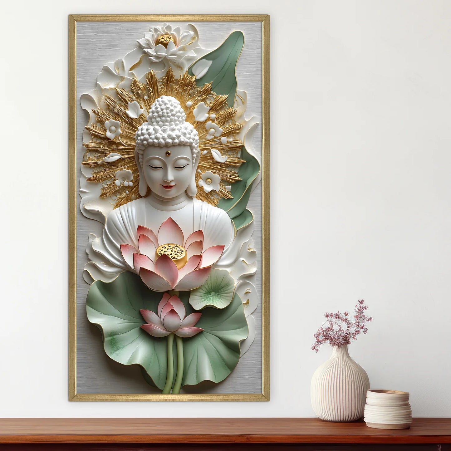 Lord Buddha Canvas Wall Art For Office And Room Decor
