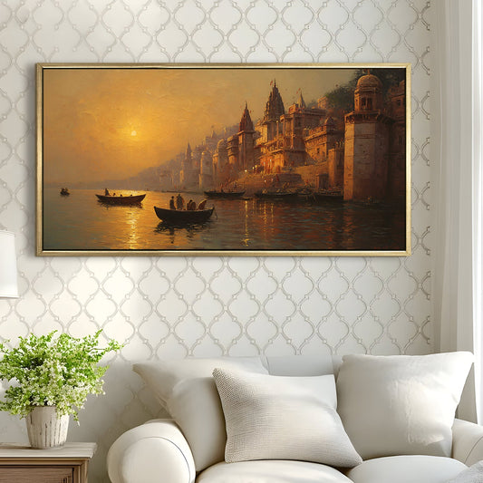 Banaras Ghats Painting Wall Art – Varanasi Riverfront