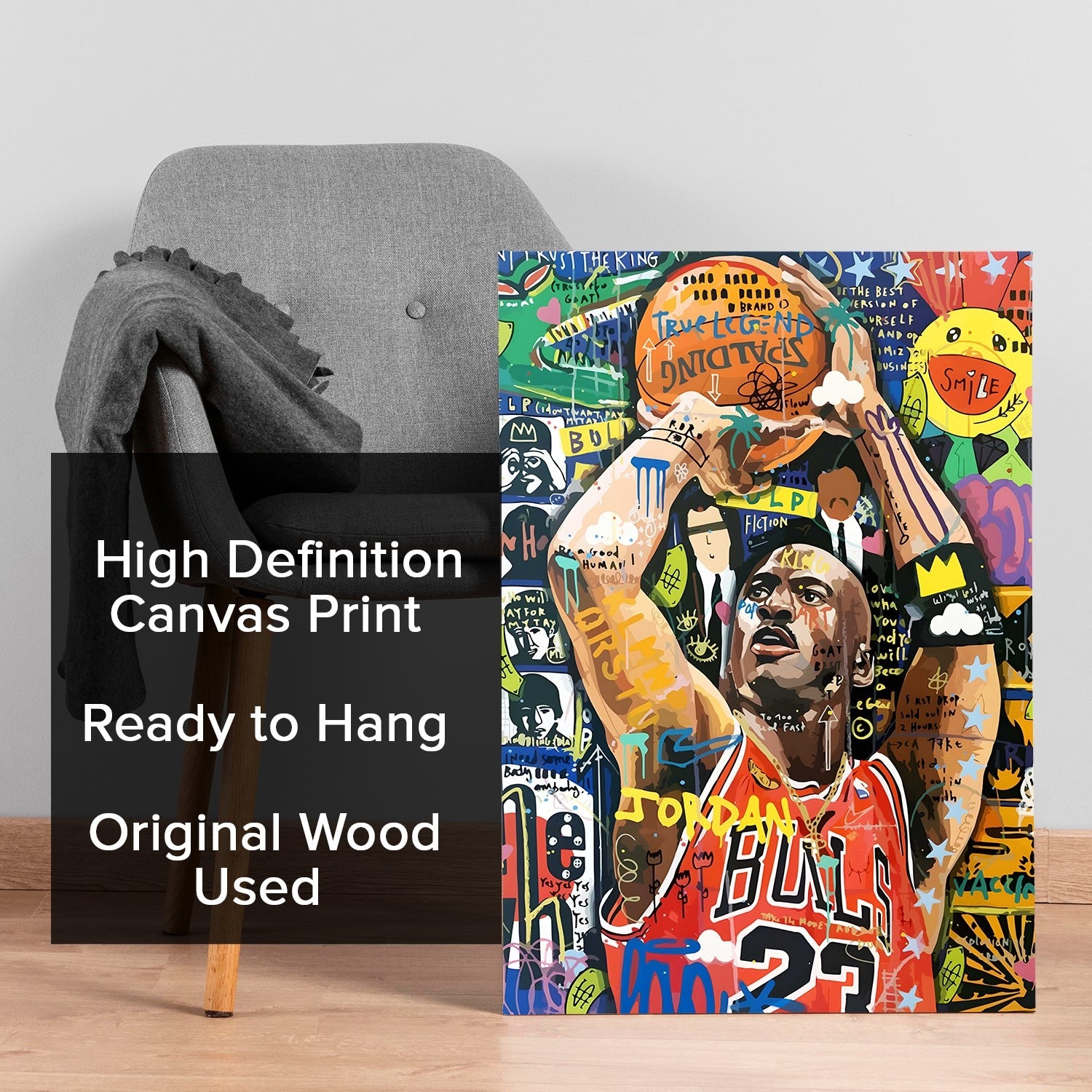 Michael Jordan Street Art canvas wall art painting