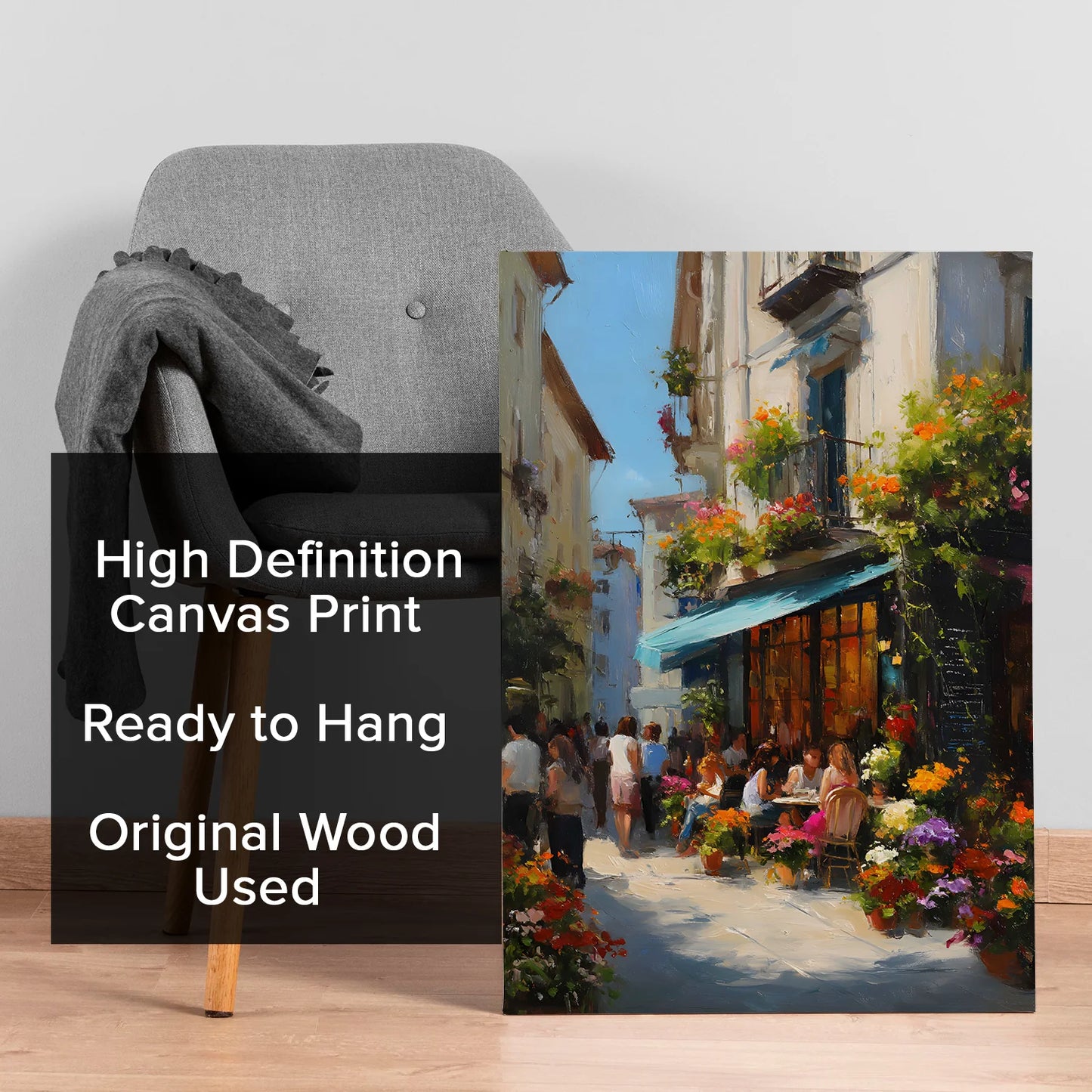 Vintage Street Wall Canvas Painting For Restaurant And Hotel