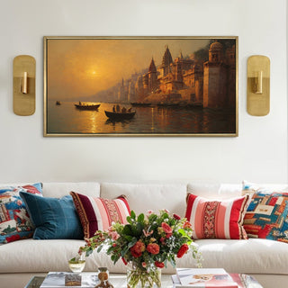 Banaras Ghats Painting Wall Art – Varanasi Riverfront