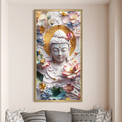 Lord Buddha Face Meditation Canvas Wall Painting For Home