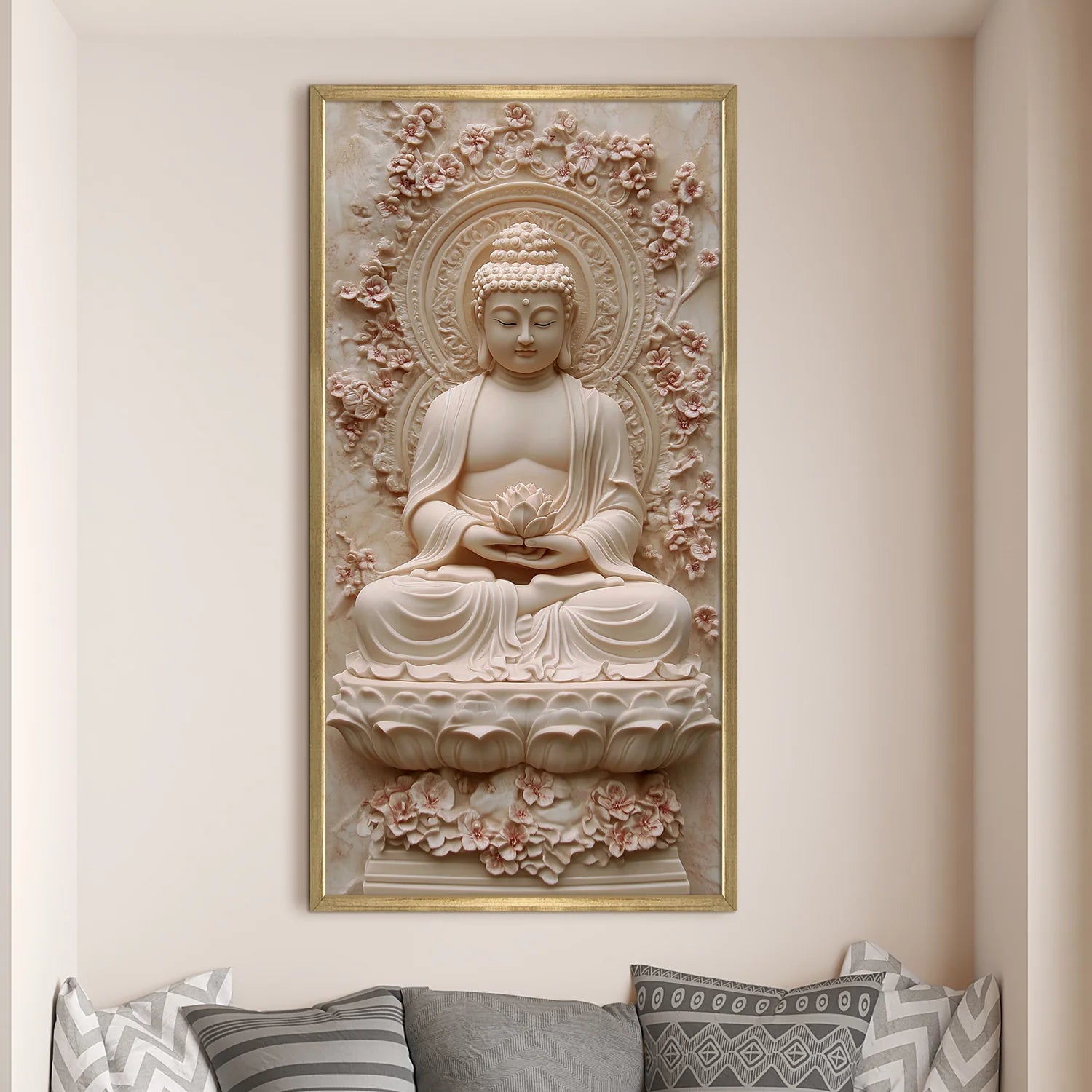 Lord Buddha  Canvas Wall Painting For Office Wall Decor 