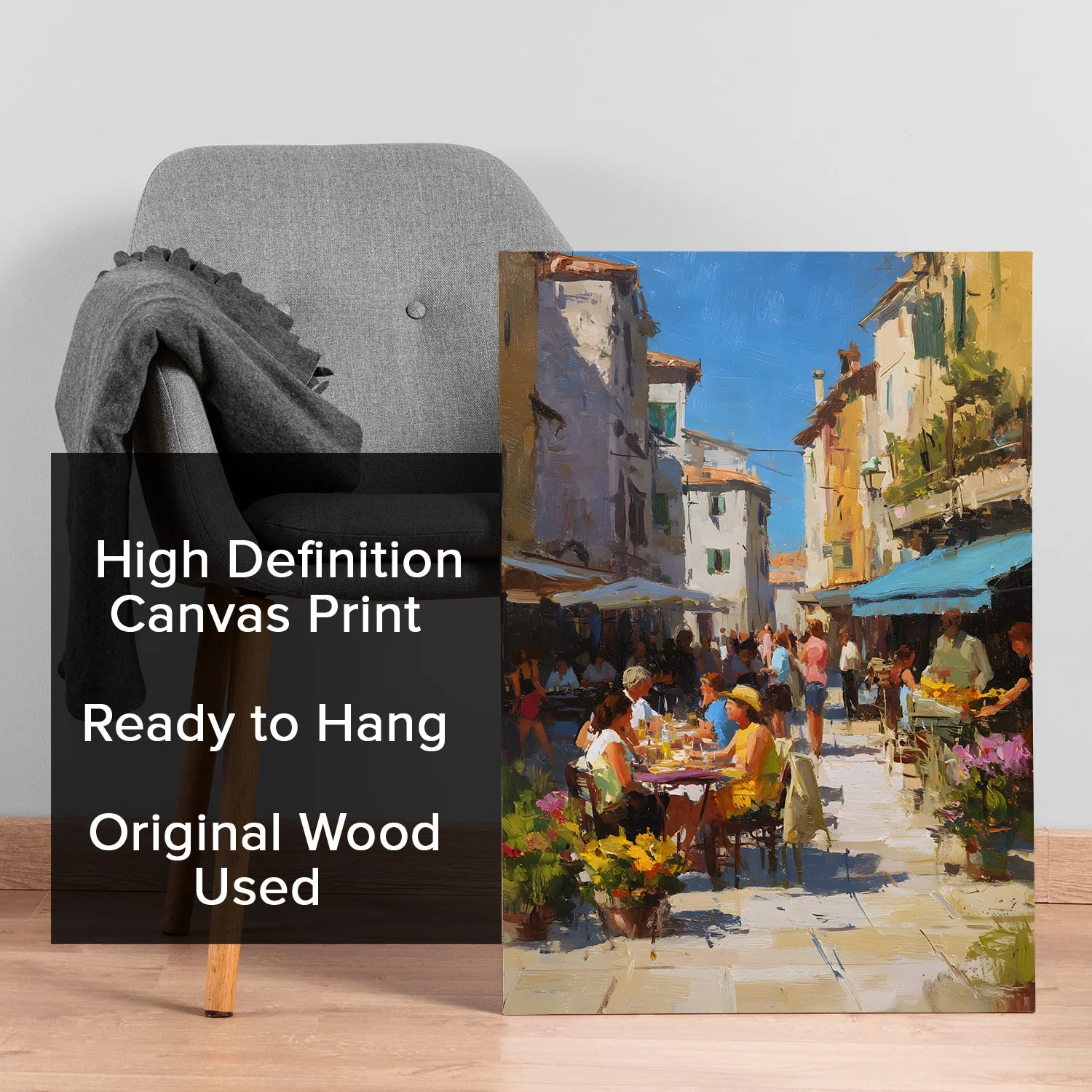 Vintage Street Wall Canvas Painting For Restaurant