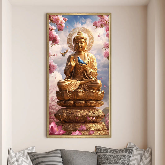 Lord Buddha Canvas Wall Art For Office Decoration 