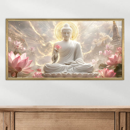 Lord Buddha And Lotus Wall Decor For Bedroom
