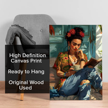 Boho Girl & Sunshine Canvas Wall Art Painting