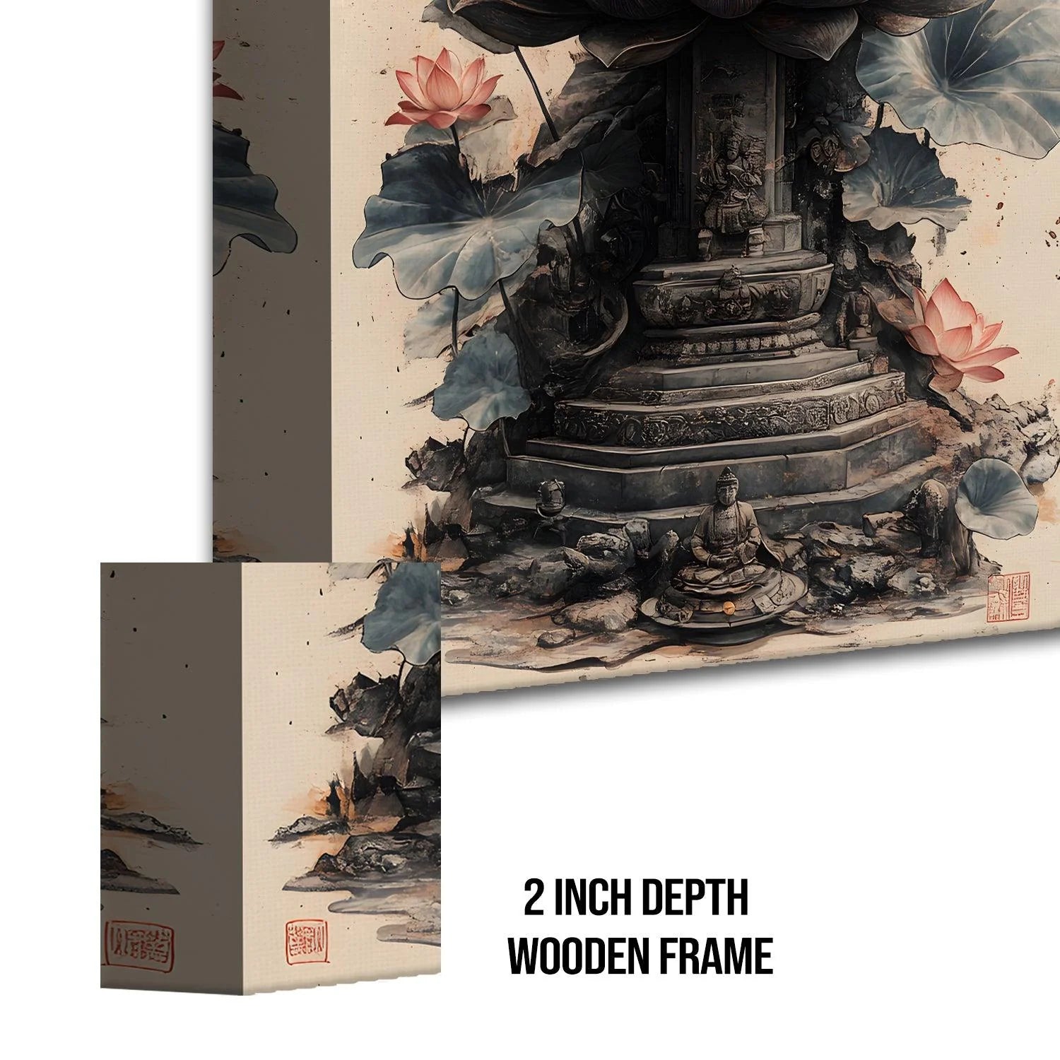 Lord Buddha Meditation With Lotus Canvas Wall Painting For Home Decoration