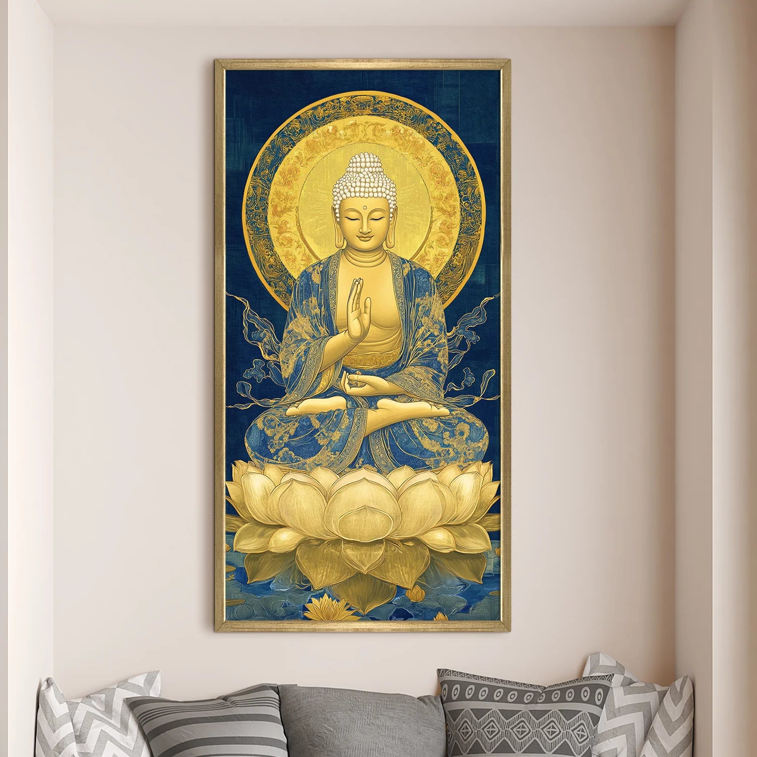 Lord Buddha Meditation Canvas Wall Painting For Room Decoration