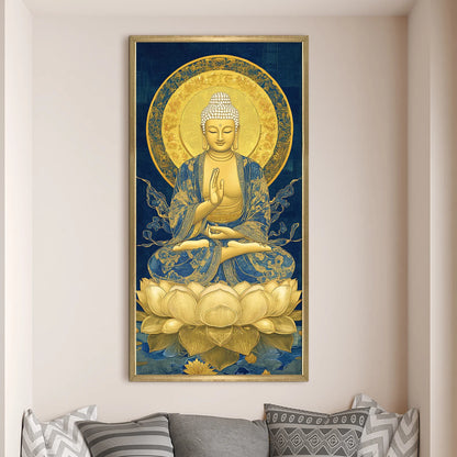 Lord Buddha Meditation Canvas Wall Painting For Room Decoration