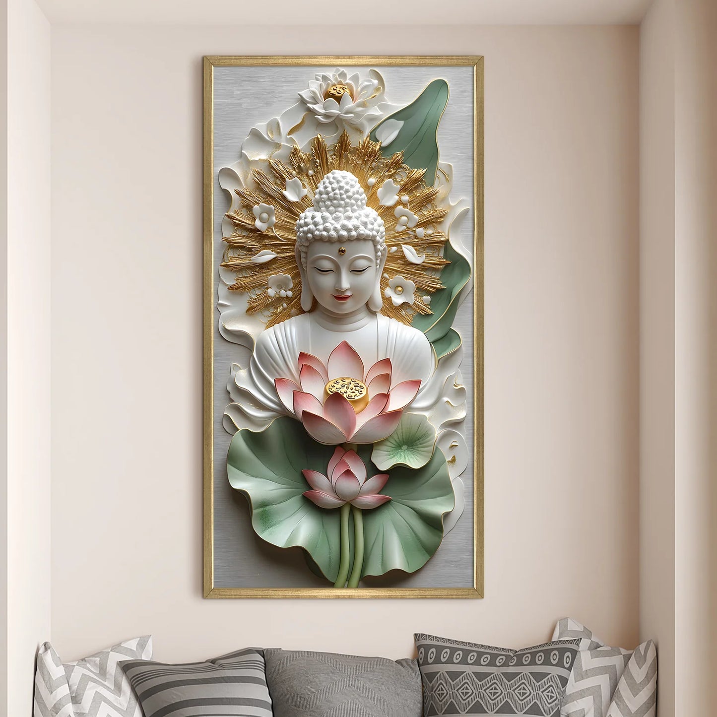 Lord Buddha Canvas Wall Art For Office And Room Decor