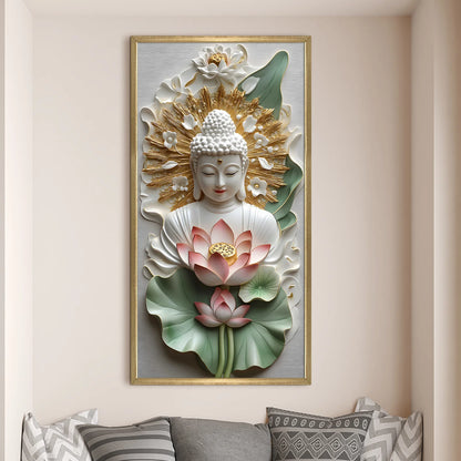 Lord Buddha Canvas Wall Art For Office And Room Decor