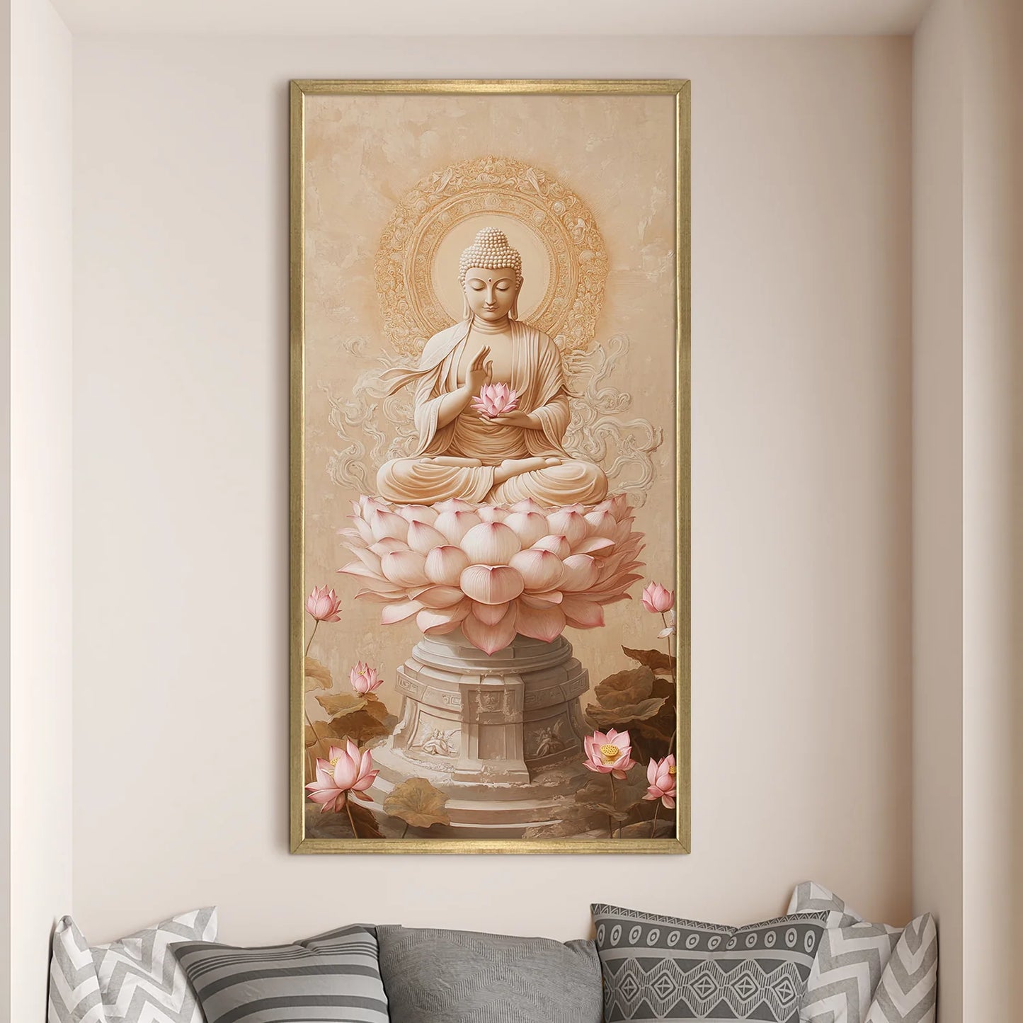 Lord Buddha Canvas Wall Painting For Office Decoration
