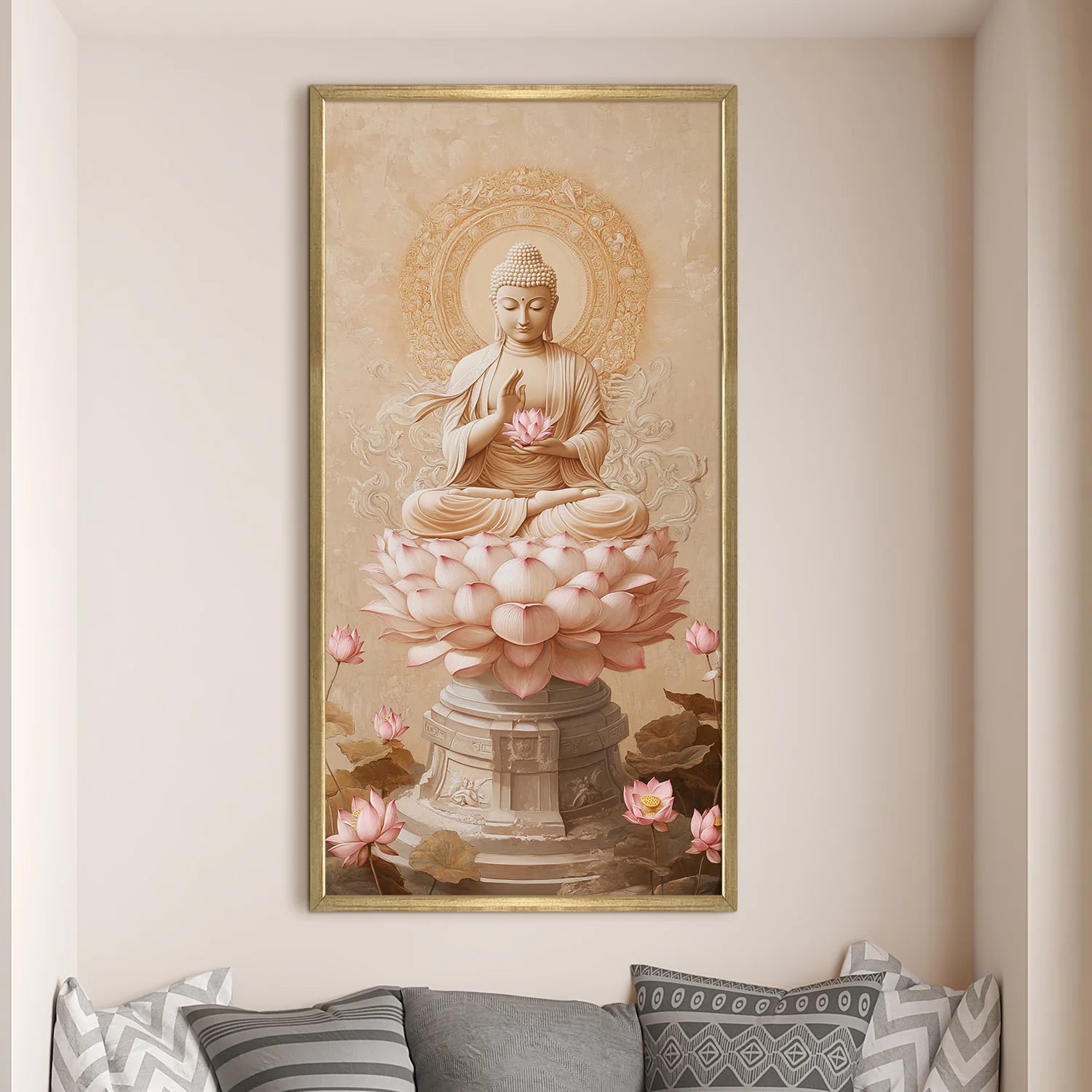 Lord Buddha Canvas Wall Painting For Office Decoration
