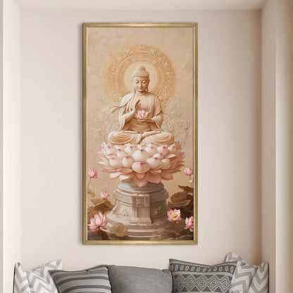 Lord Buddha Canvas Wall Painting For Office Decoration
