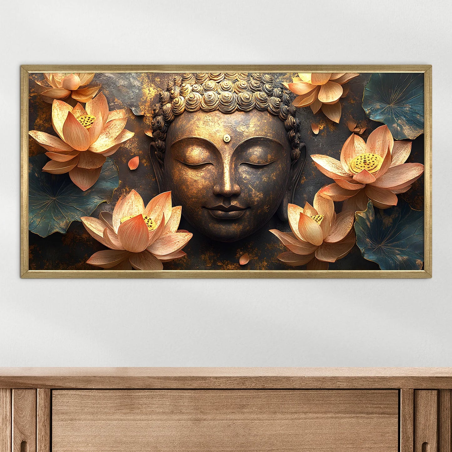 Buddha with Lotus Wall Art Decoration For Bedroom 