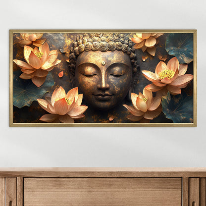 Buddha with Lotus Wall Art Decoration For Bedroom 