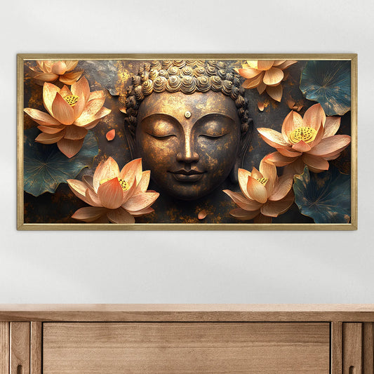 Buddha with Lotus Wall Art Decoration For Bedroom 