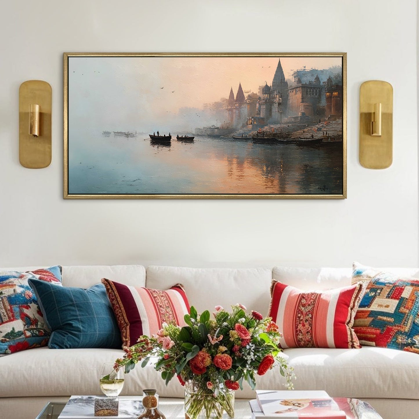 Banaras Ghats Painting Wall Art – Varanasi Riverfront