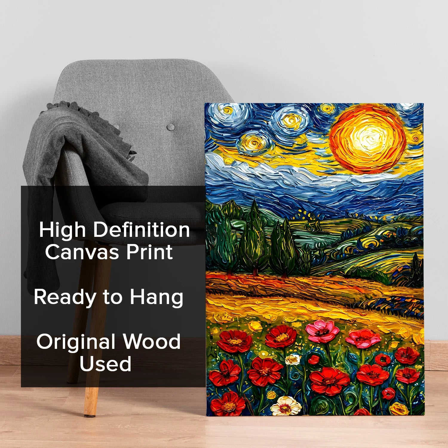 Swirling Meadows Canvas Wall Art Painting For Hotel