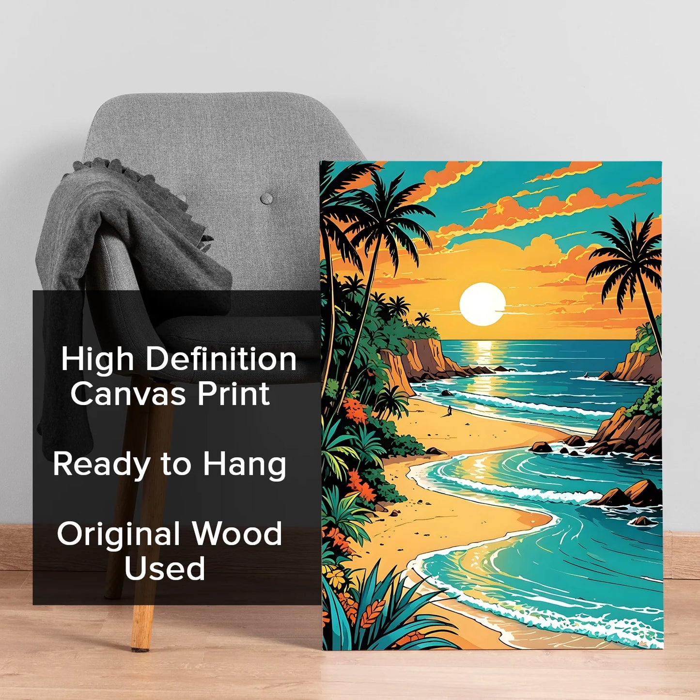 Vibrant Ocean Bloom Canvas Wall Painting For Home And Office Decoration