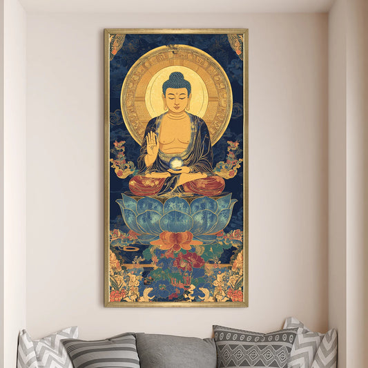 Lord Buddha Canvas Wall Painting For Office And Room Decoration