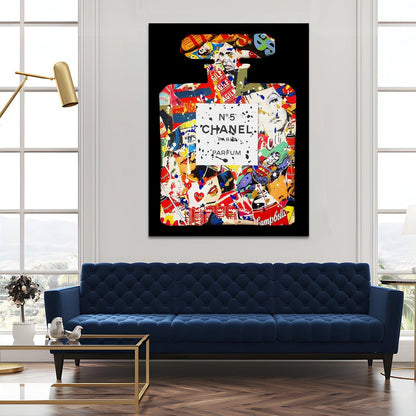 Pop Chanel Bottle canvas wall art painting