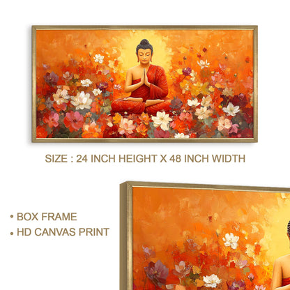 Buddha Floral Canvas Wall Painting For Bedroom