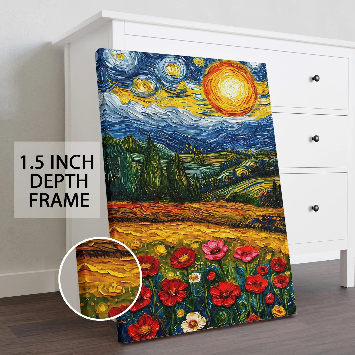 Swirling Meadows Canvas Wall Art Painting For Hotel