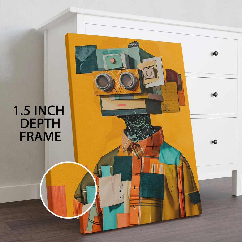 Patchwork Persona Wall Art Painting, HD Canvas Print, Framed, Ready to Hang
