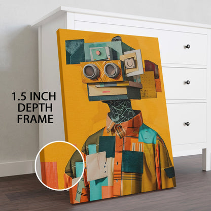 Patchwork Persona Wall Art Painting, HD Canvas Print, Framed, Ready to Hang