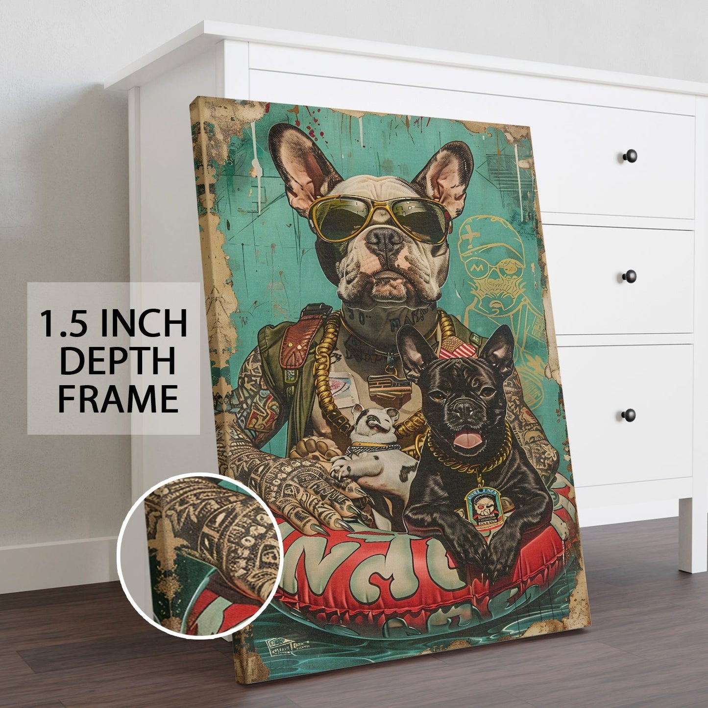 Paw-some Mafia Canvas Wall Art Painting for Office Decor
