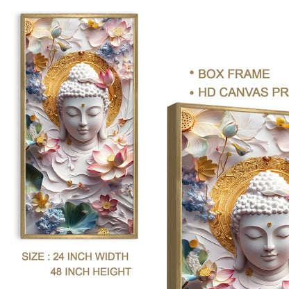 Lord Buddha Face Meditation Canvas Wall Painting For Home