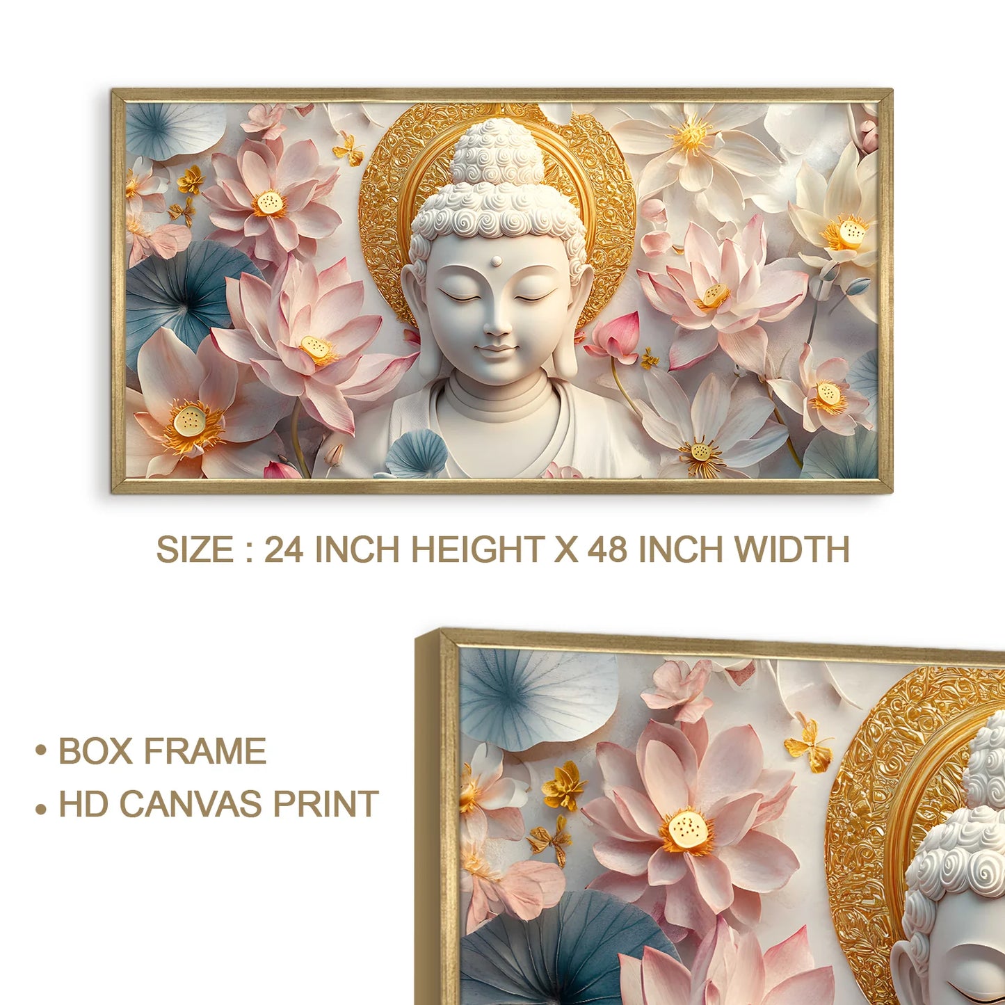 Divine Buddha with Lotus Flower Wall Decor For Bedroom