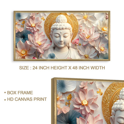 Divine Buddha with Lotus Flower Wall Decor For Bedroom