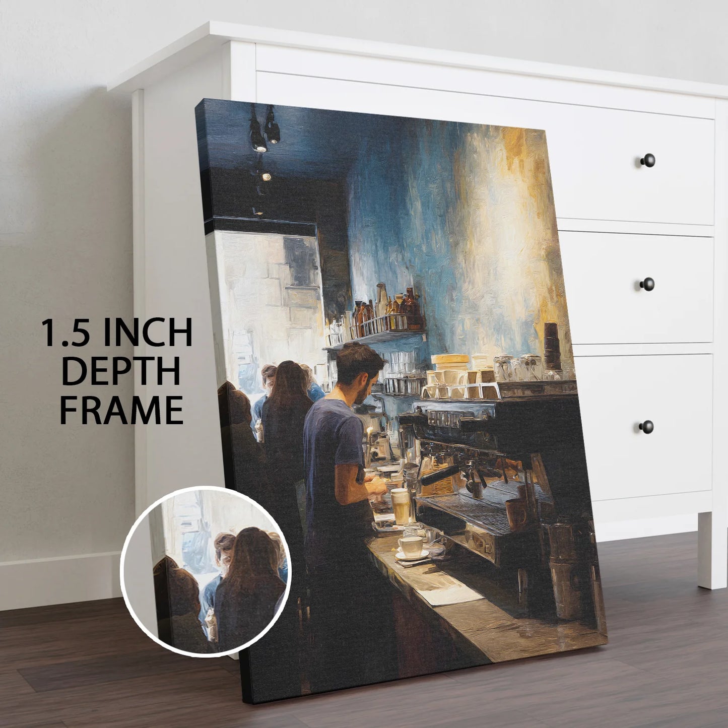 Modern Coffee Shop Wall Art – Stylish Café Interior Canvas