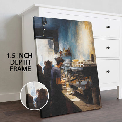 Modern Coffee Shop Wall Art – Stylish Café Interior Canvas