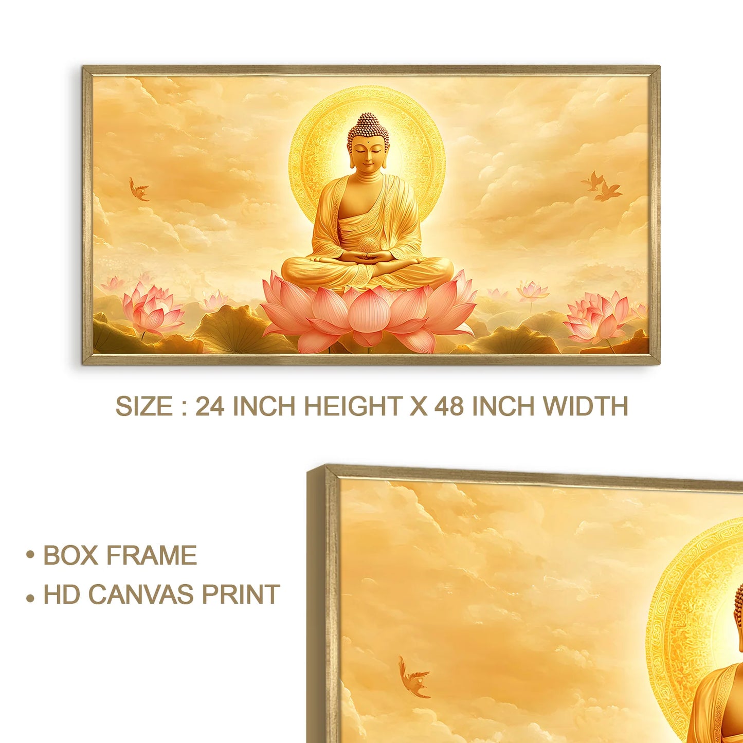 Buddha Canvas Wall Painting For Bedroom Decoration