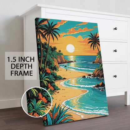 Vibrant Ocean Bloom Canvas Wall Painting For Home And Office Decoration