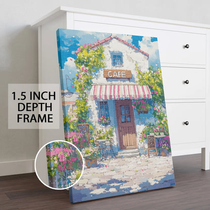 Floral Cafe Getaway Wall Art Painting For Home Decor