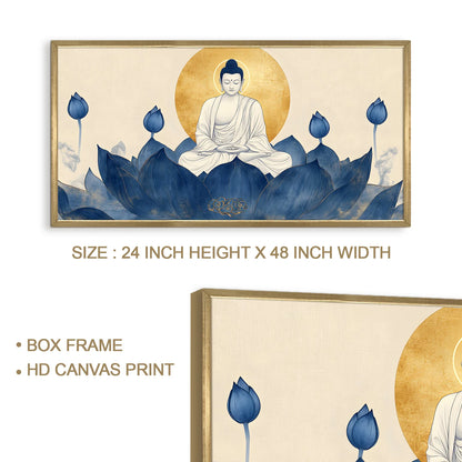 Blue Lotus Buddha Wall Art For Home Decor