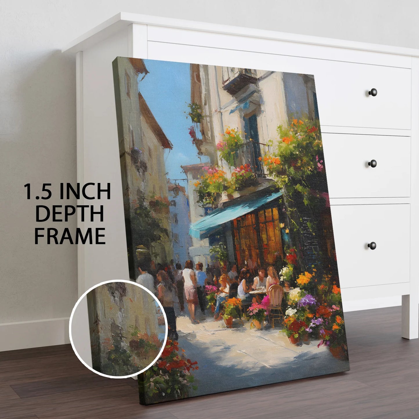 Vintage Street Wall Canvas Painting For Restaurant And Hotel