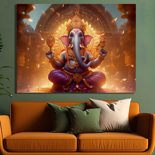 Lord Ganesha Canvas Wall Art Painting