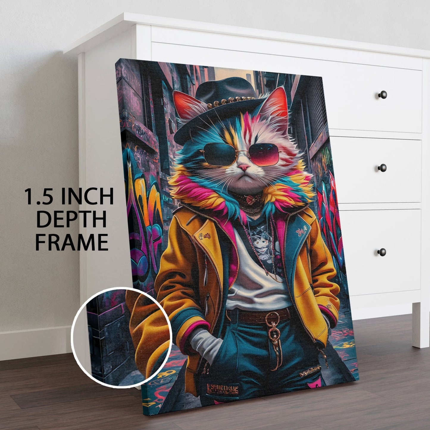 Hip Hop Catitude Wall Art Painting For Office