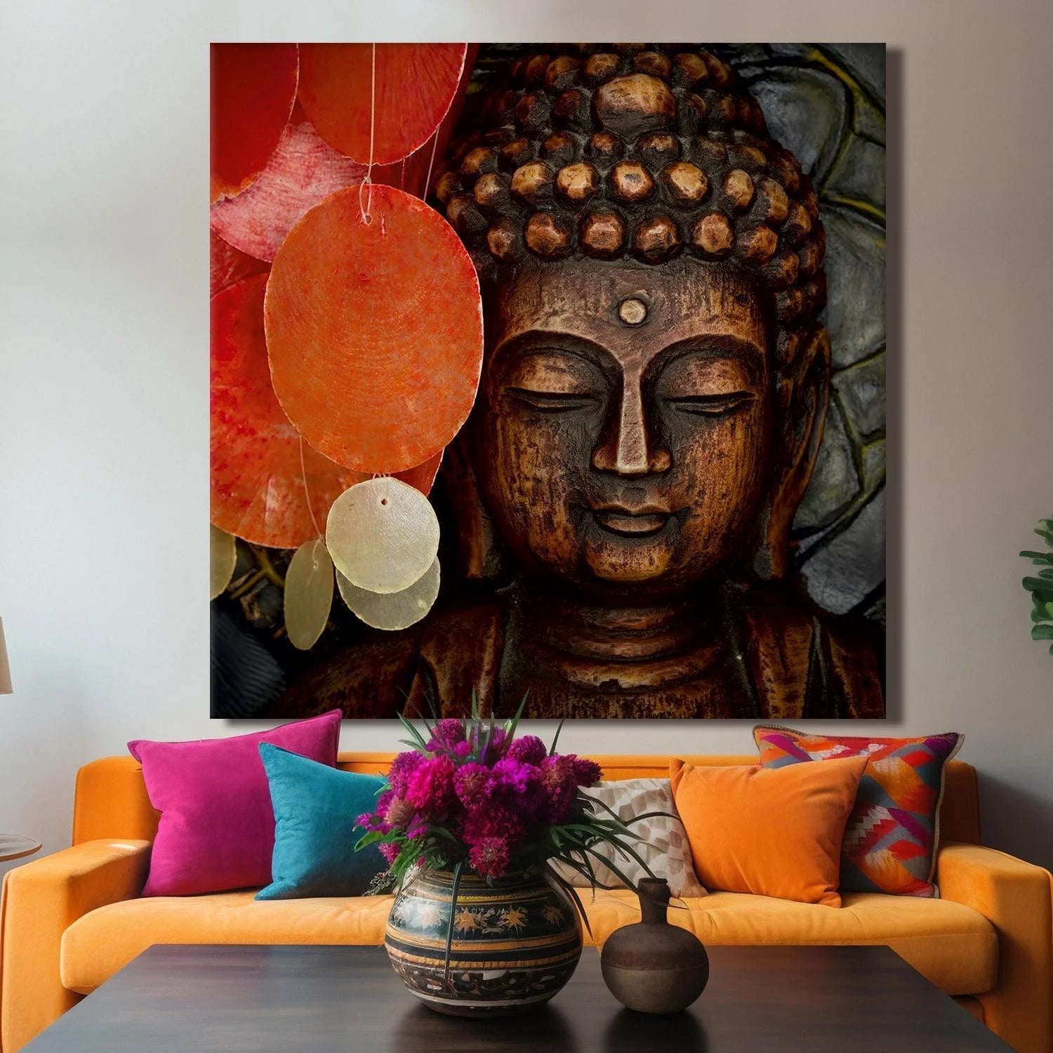 Lord Buddha Face Wall Art Painting For Bedroom and Office Wall Decoration