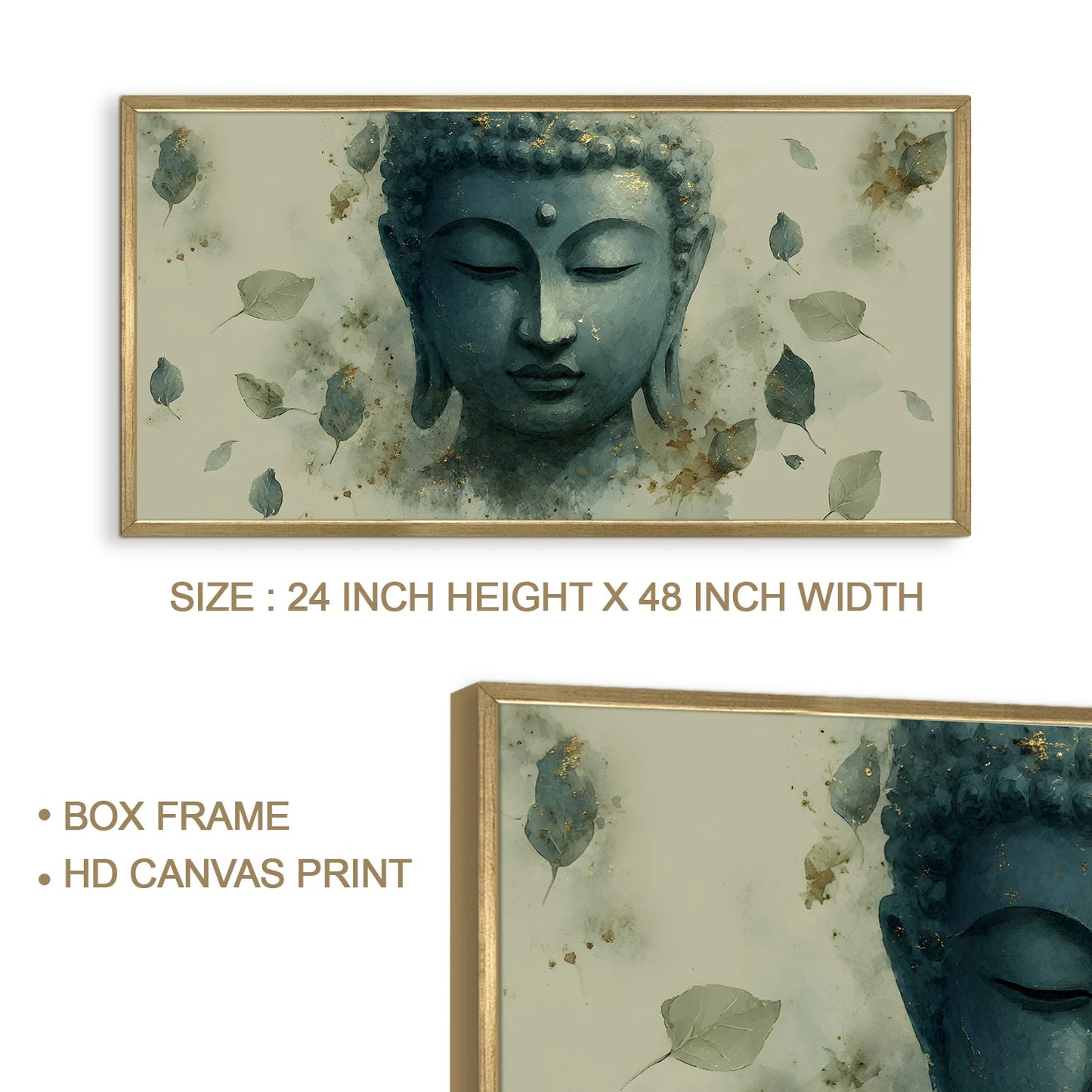 Abstract Blue Buddha Face Wall Canvas Painting